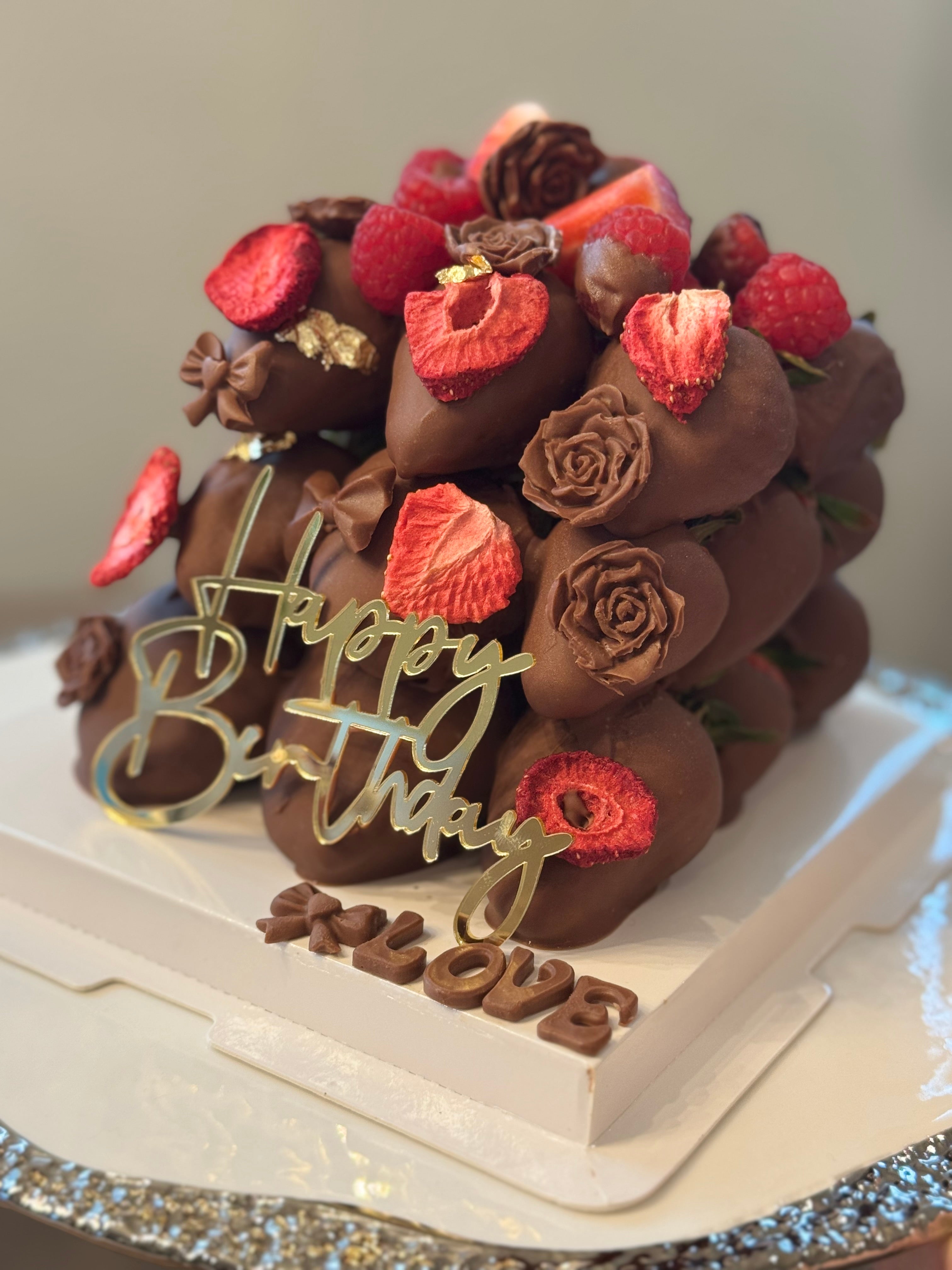 Strawberry Chocolate Cake Tower 🍓🍫