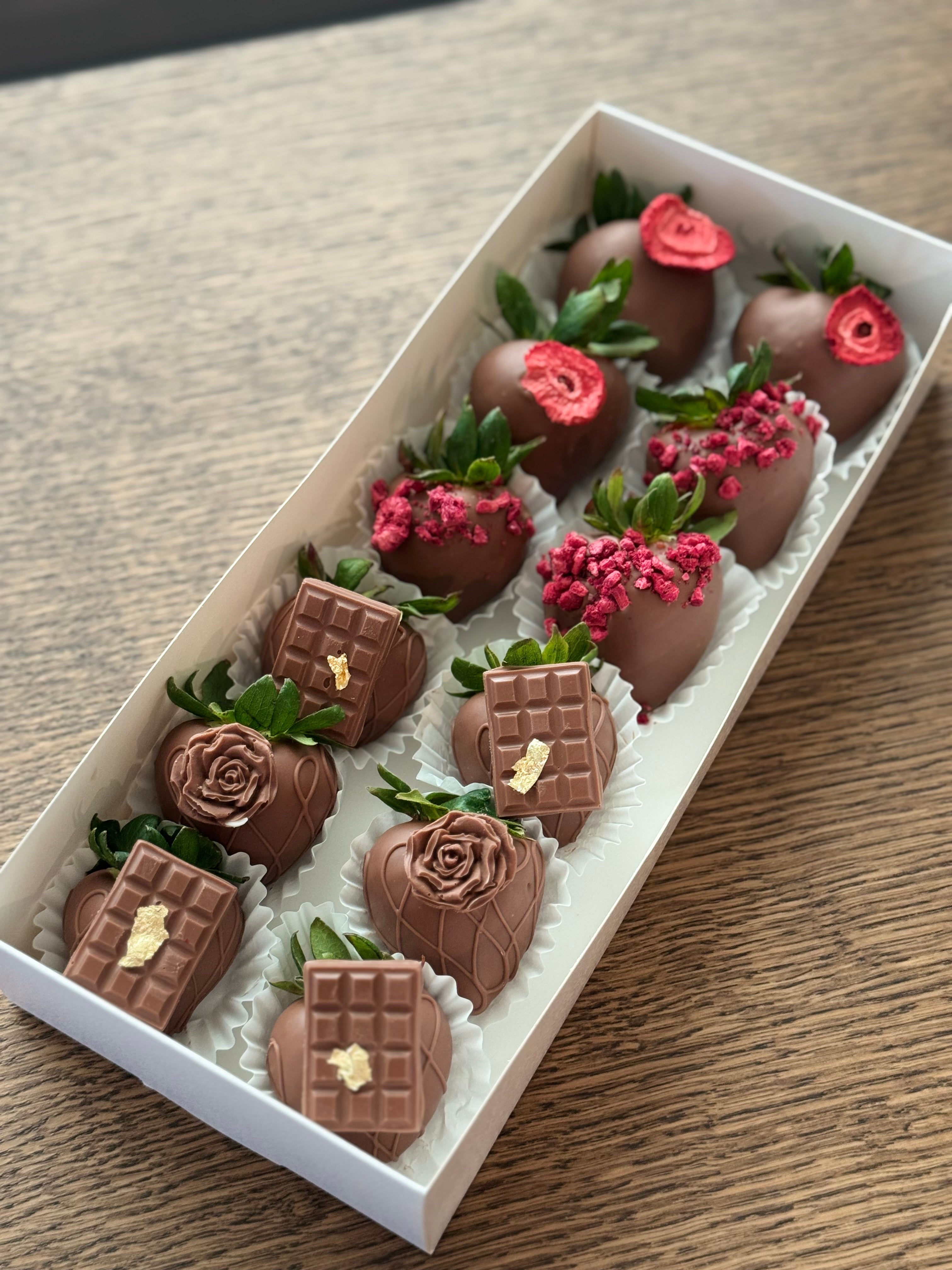 1 (12) dozen chocolate covered strawberries