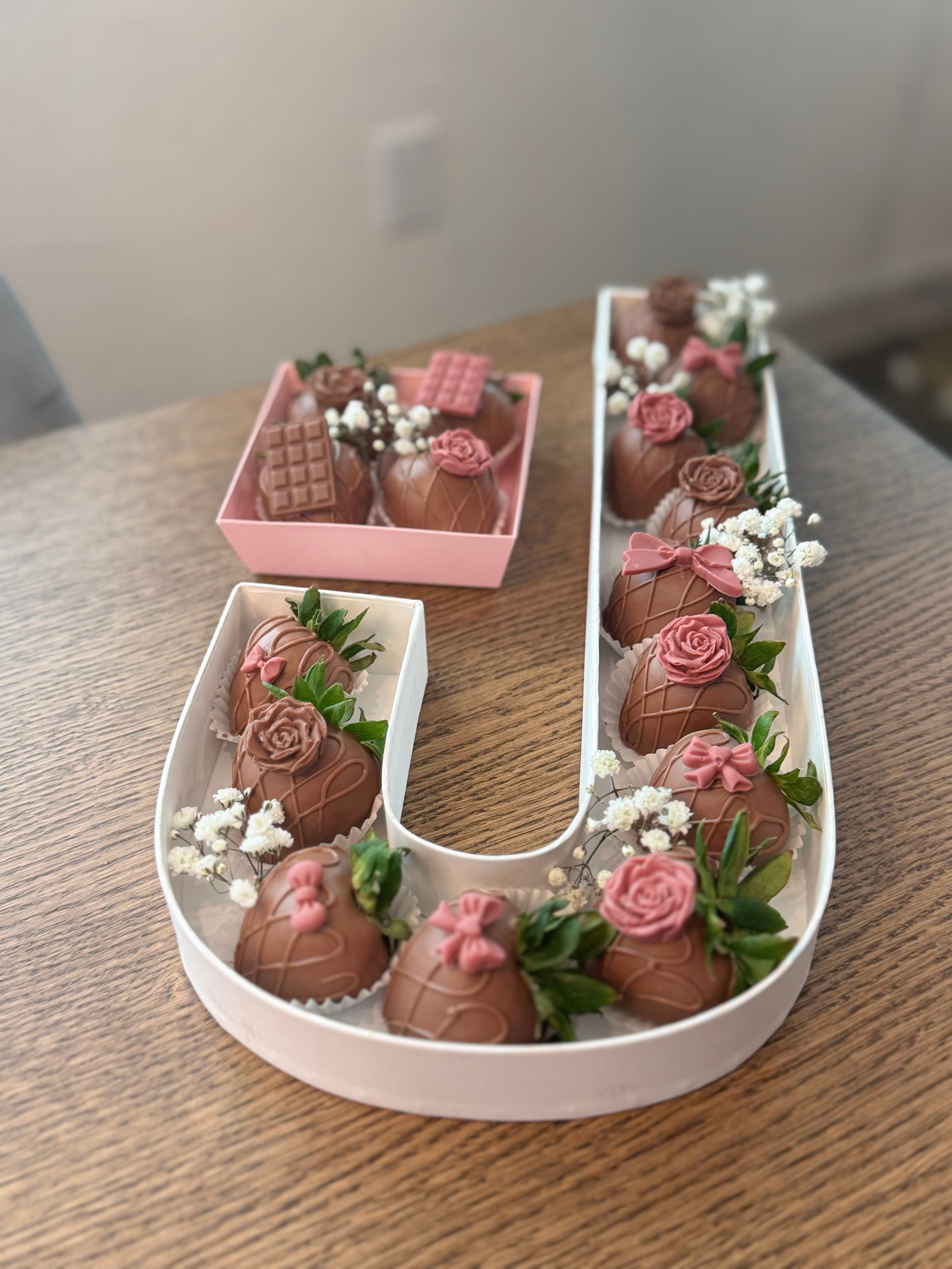 Letter J Chocolate Strawberry Gift Box