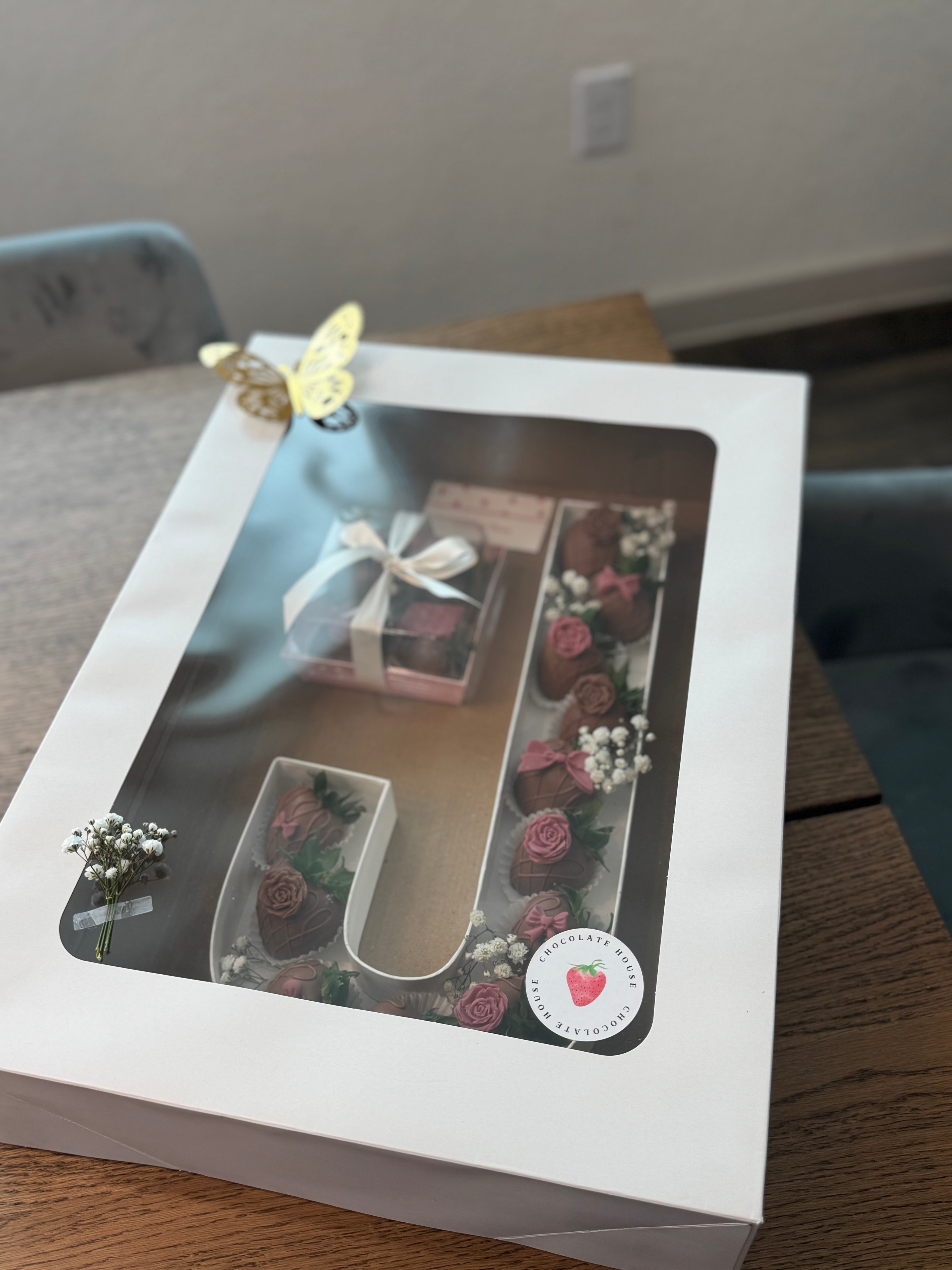 Letter J Chocolate Strawberry Gift Box