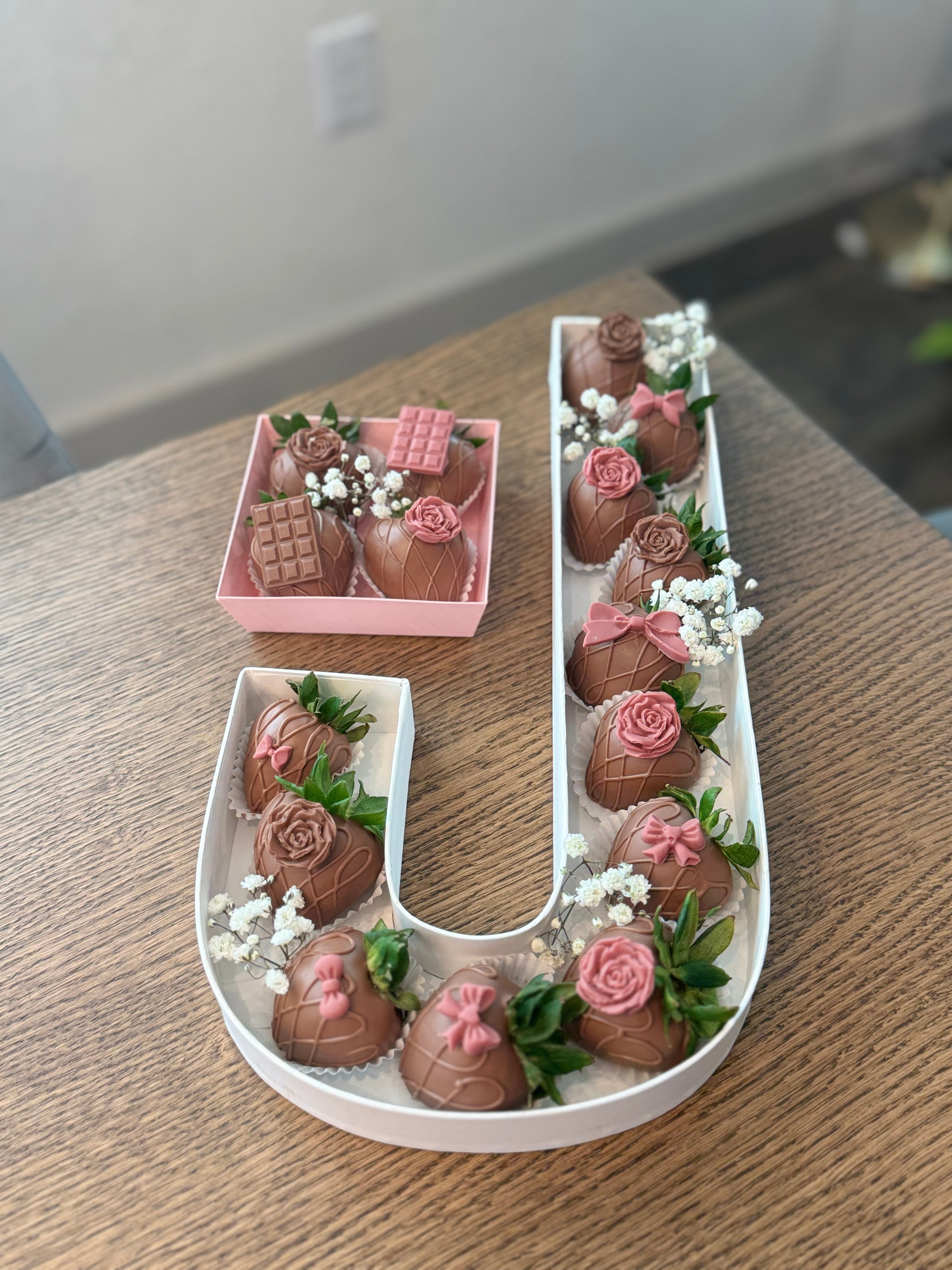 Letter J Chocolate Strawberry Gift Box
